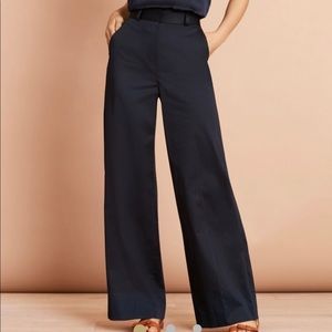 Brooks Brothers Cotton Sateen Wide-Leg Pants